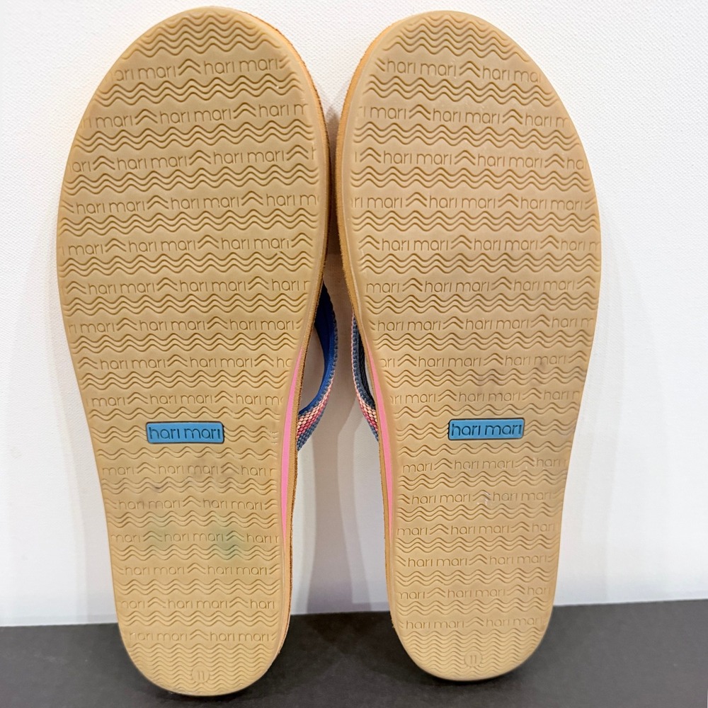 Hari Mari Scouts Breeze Flip Flop Women's Size 11 Chambray Blue Pink Stripe - Picture 4 of 6